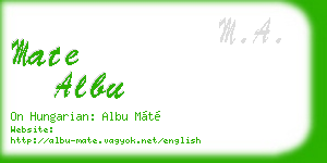 mate albu business card