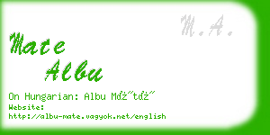 mate albu business card